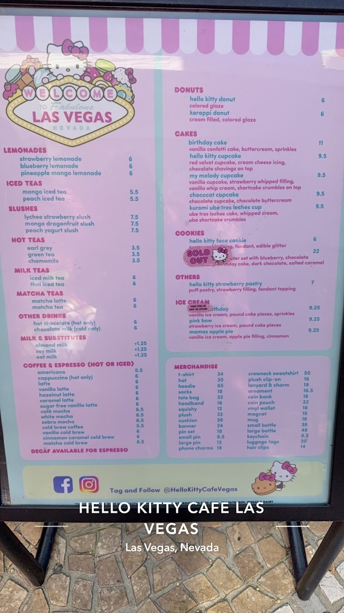 Hello Kitty Cafe at The Park MGM Las Vegas Menu - Image 3